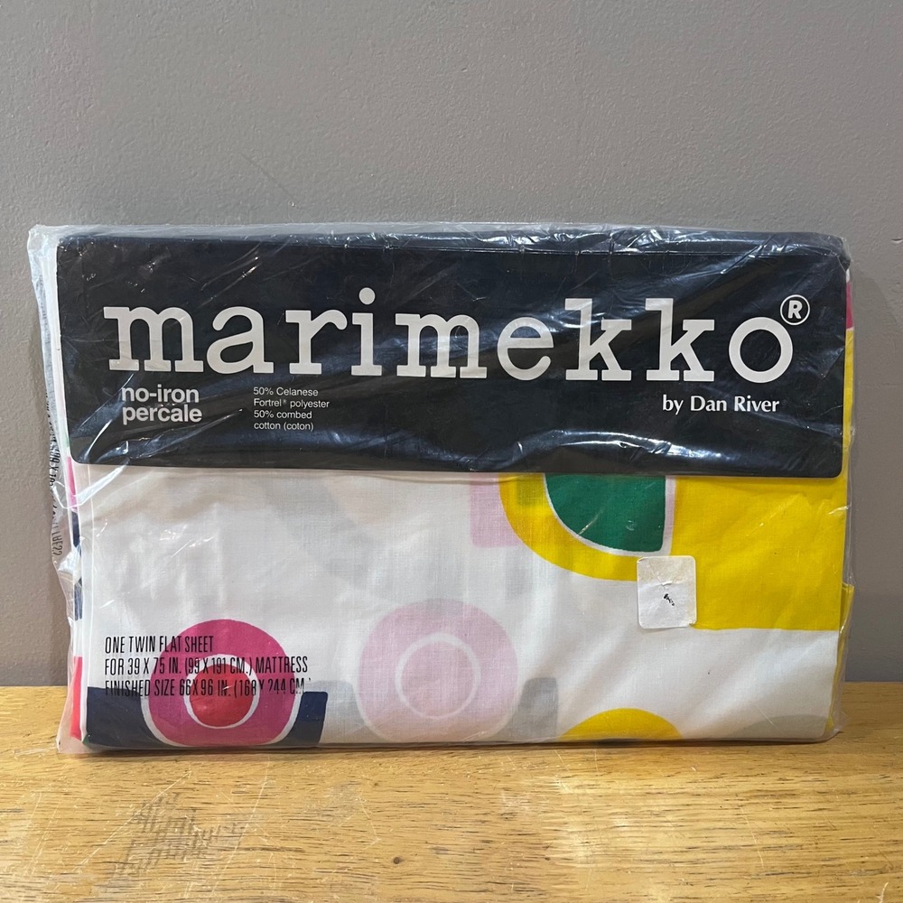 Vtg‎ Marimekko Bo-Boo Twin Flat Sheet Dan River MCM Cars Trucks NIP Made in USA